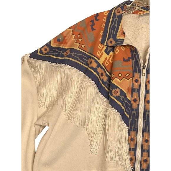 Vintage Santee Lightweight Southwestern Fringe Jacket Plus XXXL USA Aztec Tribal - Picture 5 of 16